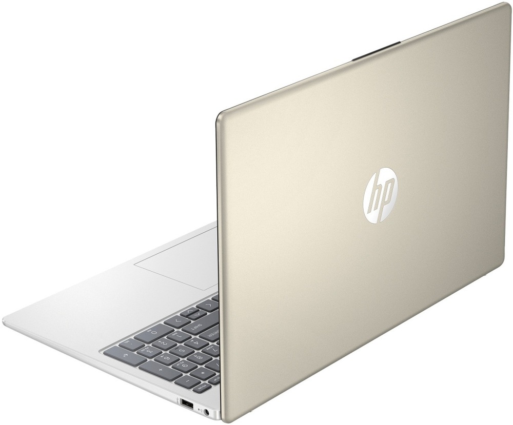 Notebook HP 15-fd0683nc + Game Pass předplatné na 3 měsíce stříbrný/zlatý Detail elegantní zadní strany laptopu HP 15-fd0683nc