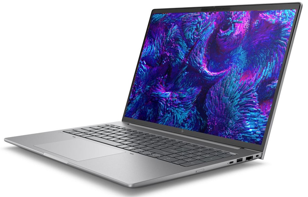 Notebook HP ZBook 8 G1i 16" šedý Otevřený notebook HP s pohledem na displej a klávesnici
