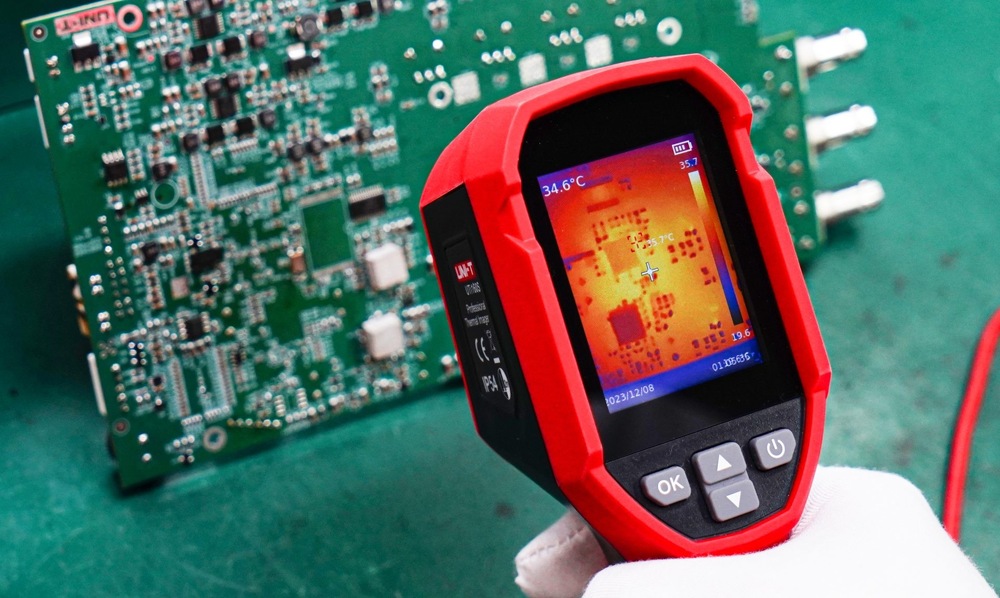 Termokamera UNI-T UTi716S obsahuje 2,4" LCD displej, IR senzor a šest barevných palet