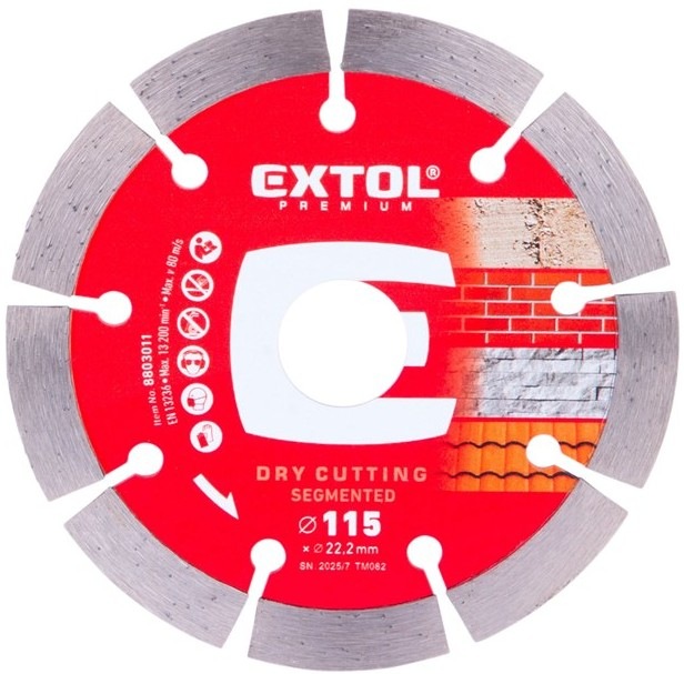 Kotouč diamantový EXTOL 8803011 pro beton, kámen, žulu, střešní tašky a cihly