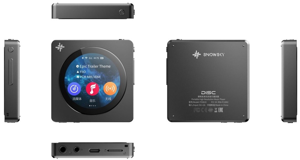 HiFi přenosný digitální přehrávač FiiO SNOWSKY Disc černý Digitální přehrávač FiiO SNOWSKY Disc obsah balení
