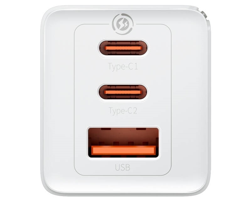 Nabíječka do sítě Baseus GaN5 Pro, 2x USB-C, USB-A, 65W + USB-C kabel 1m bílá Nabíječka do sítě Baseus GaN5 Pro, 2x USB-C, USB-A, 65W + USB-C kabel 1m bílá
