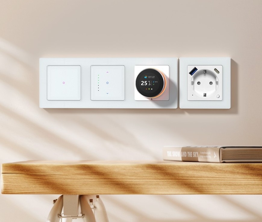2tlačítkový vypínač IMMAX NEO SMART Nexa instalovaný v interiéru