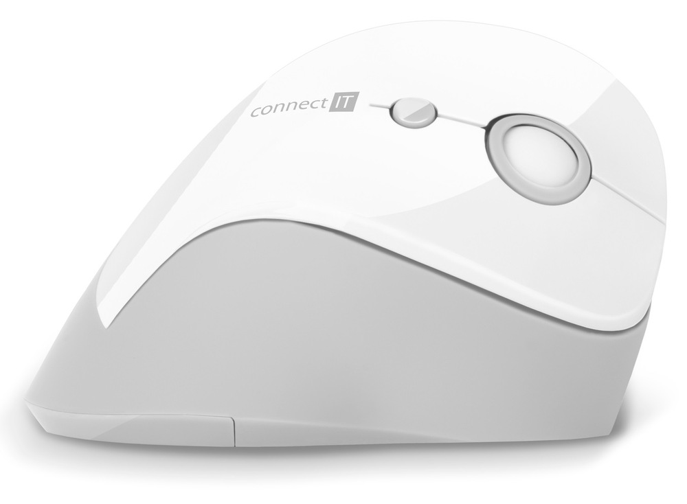 Myš Connect IT vertikální, ergonomická bílá