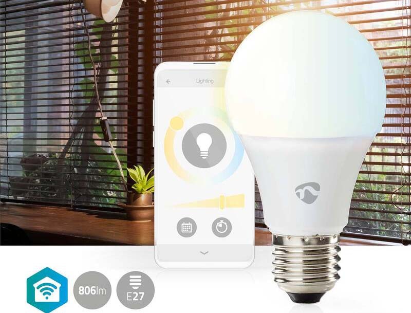 Chytrá žárovka Nedis SmartLife klasik, Wi-Fi, E27, 806 lm, 9 W, Teplá - studená bílá