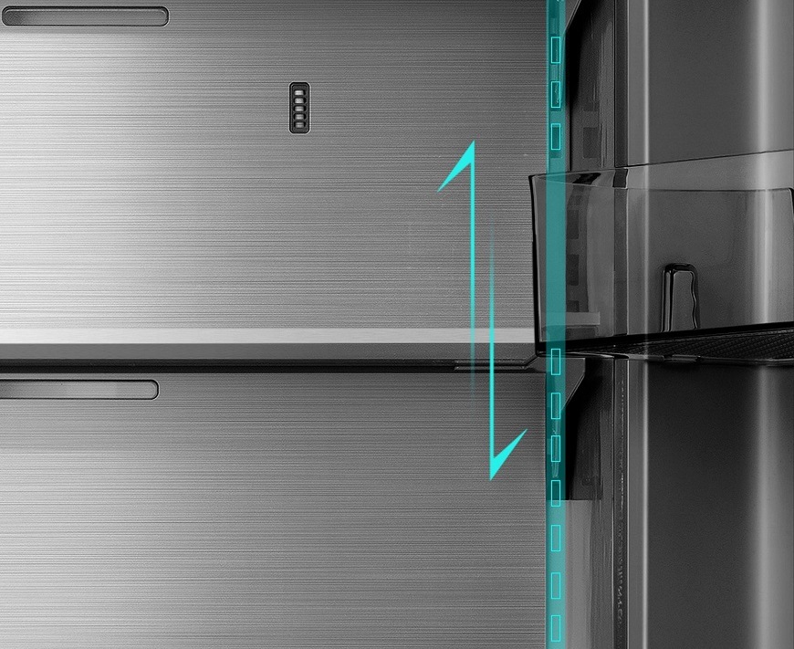 Americká chladnička Hisense RF728N4SBFE, černá, snadné skladování potravin