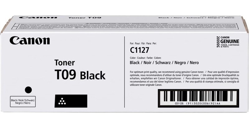 Toner Canon s výtěžností 7 600 stran, černá barva