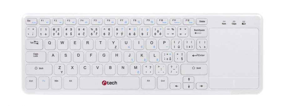 Klávesnice C-Tech WLTK-01, s touchpadem bílá Klávesnice C-Tech WLTK-01, s touchpadem bílá