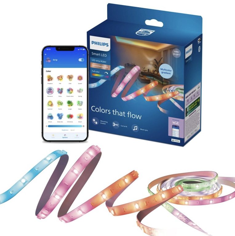 LED pásek Philips Smart LED RGBIC LED strip 20 m Type-C s mobilní aplikací WiZ