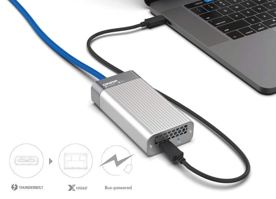 Adaptér QNAP Thunderbolt 3 na 10GbE SFP+ Adaptér QNAP Thunderbolt 3 na 10GbE SFP+