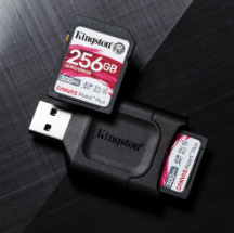 Paměťová karta Kingston Canvas React Plus SDXC 256GB UHS-II U3 (300R/260W) + čtečka