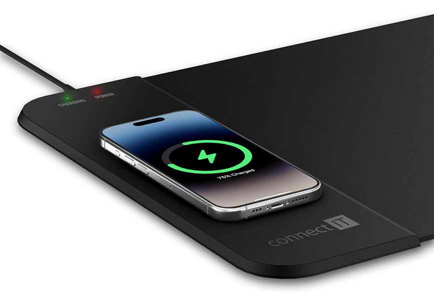 Podložka pod klávesnici a myš Connect IT Charge L, 80 × 30 cm černá Podložka pod myš Connect IT Charge L, 80 × 30 cm - černá