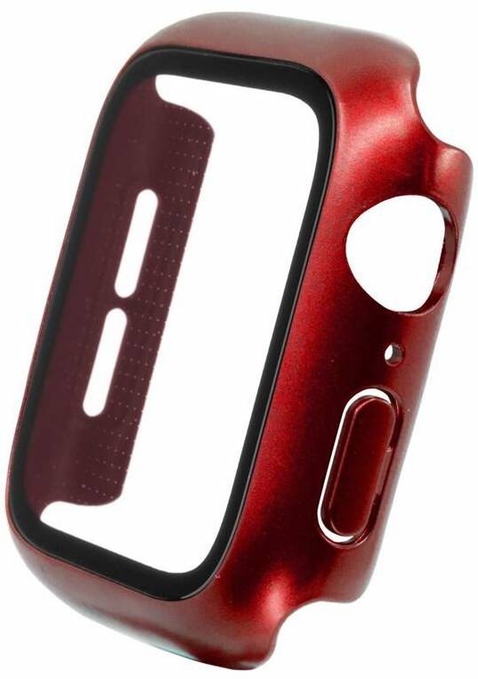 Ochranné pouzdro FIXED Pure+ s temperovaným sklem pro Apple Watch 44mm červené
