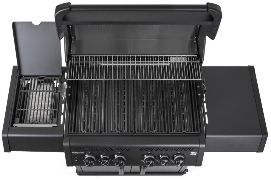 Grilovací plocha G21 Michigan BBQ Premium Line se čtyřmi litinovými rošty a bočním Infra Red hořákem