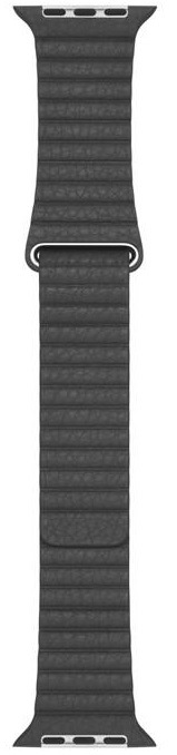 Řemínek Apple 44mm Black Leather Loop - Medium