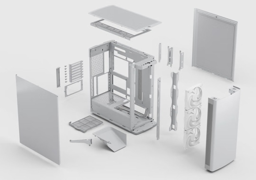 FRACTAL DESIGN Define One Light Solid s hladkým bílým čelním panelem a bočními ventilačními otvory