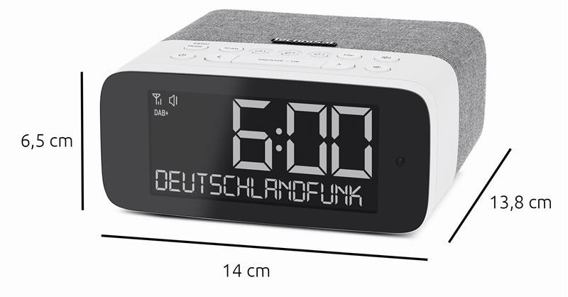 Radiobudík TechniSat DIGITRADIO 52 ASA šedý/bílý Radiobudík TechniSat podporuje 40 předvoleb stanic