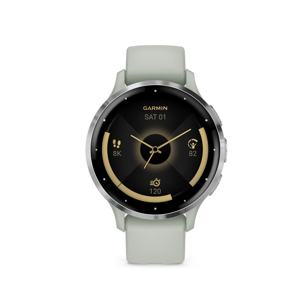 Chytré hodinky Garmin Venu 3S - Silver / Sage Gray Silicone Band