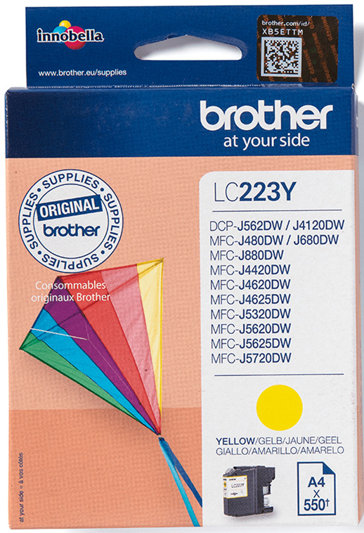 Inkoustová náplň Brother LC-223Y, 550 stran - žlutá
