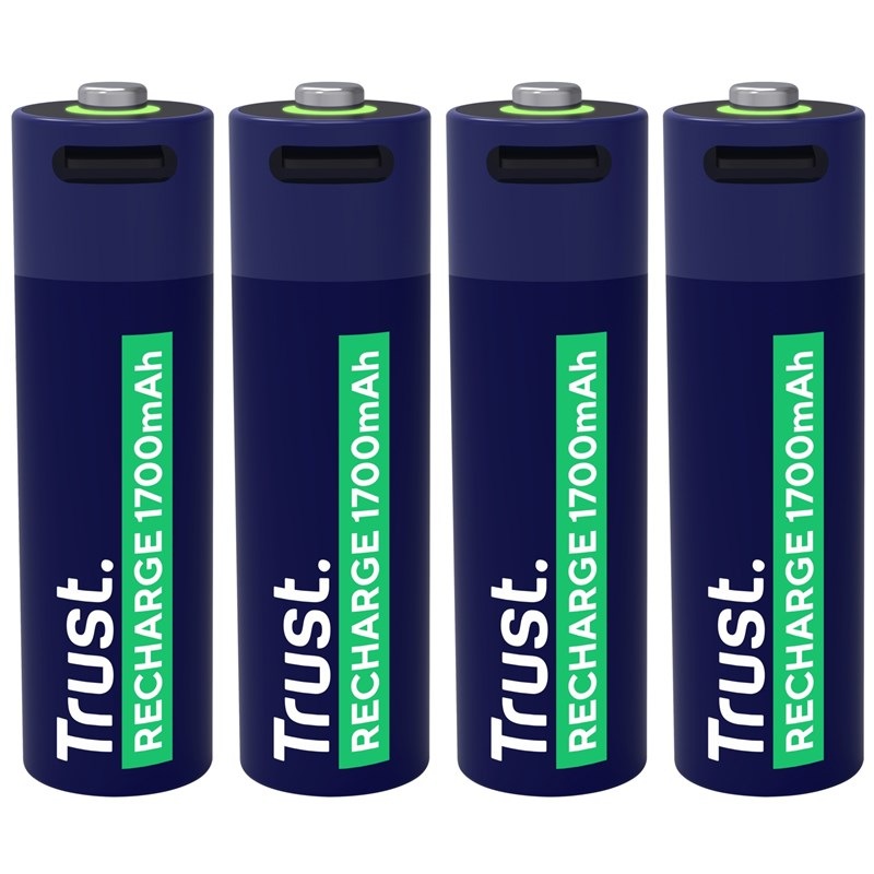 Baterie nabíjecí Trust AA, USB-C, 4ks
