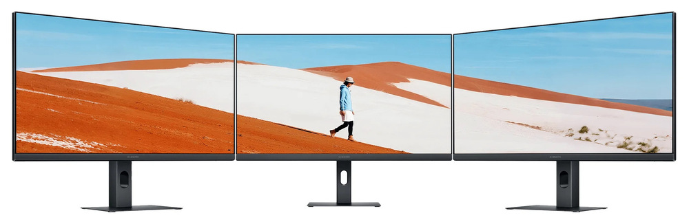 Monitor Xiaomi A24i černý Tenké rámečky na třech stranách maximalizují obraz a podporují čistý moderní design i více monitorů.