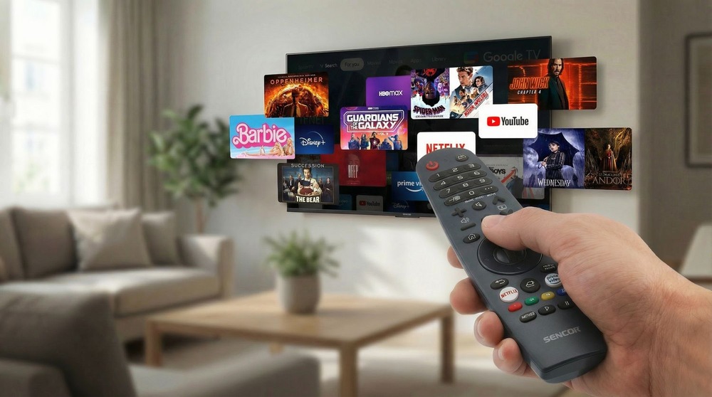 Televize Sencor SLE 65Q871B Bohatá nabídka aplikací