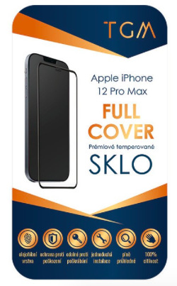 Tvrzené sklo TGM Full Cover na Apple iPhone 12 Pro Max černé Tvrzené sklo TGM Full Cover na Apple iPhone 12 Pro Max černé
