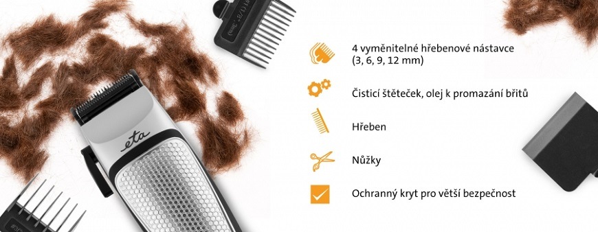 Zastřihovač vlasů ETA Ted 5341 90000 stříbrný Zastřihovač vlasů ETA Ted 5341 90000 stříbrný