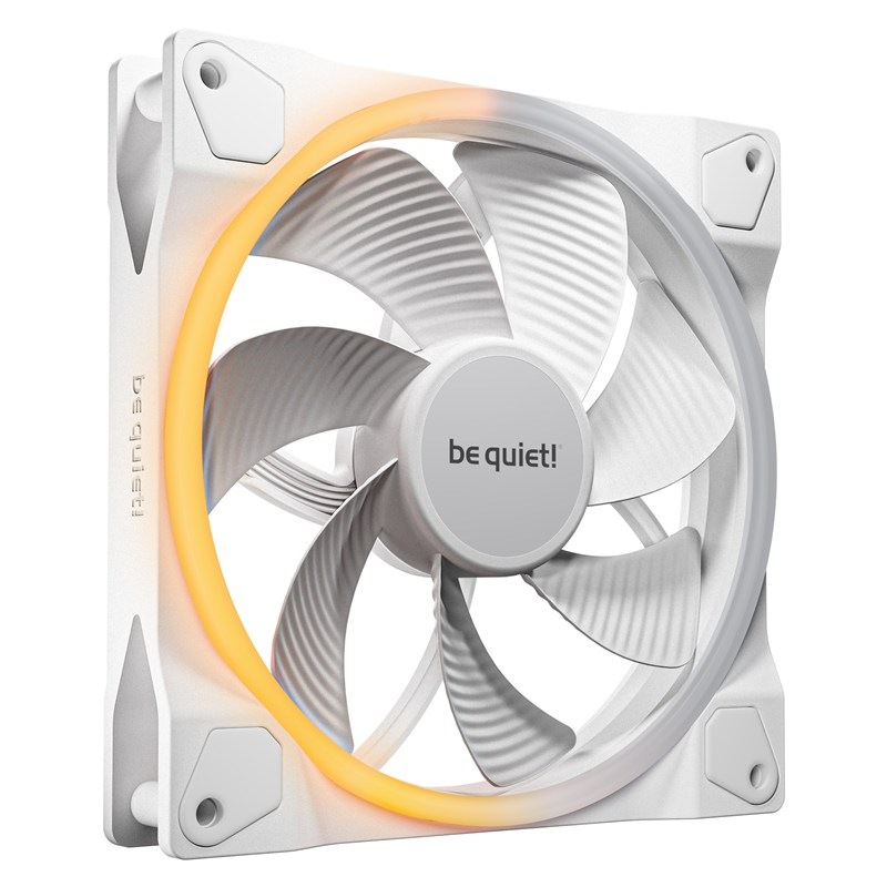 Ventilátor be quiet! Light Wings LX PWM Reverse 140mm White, bílá barva.