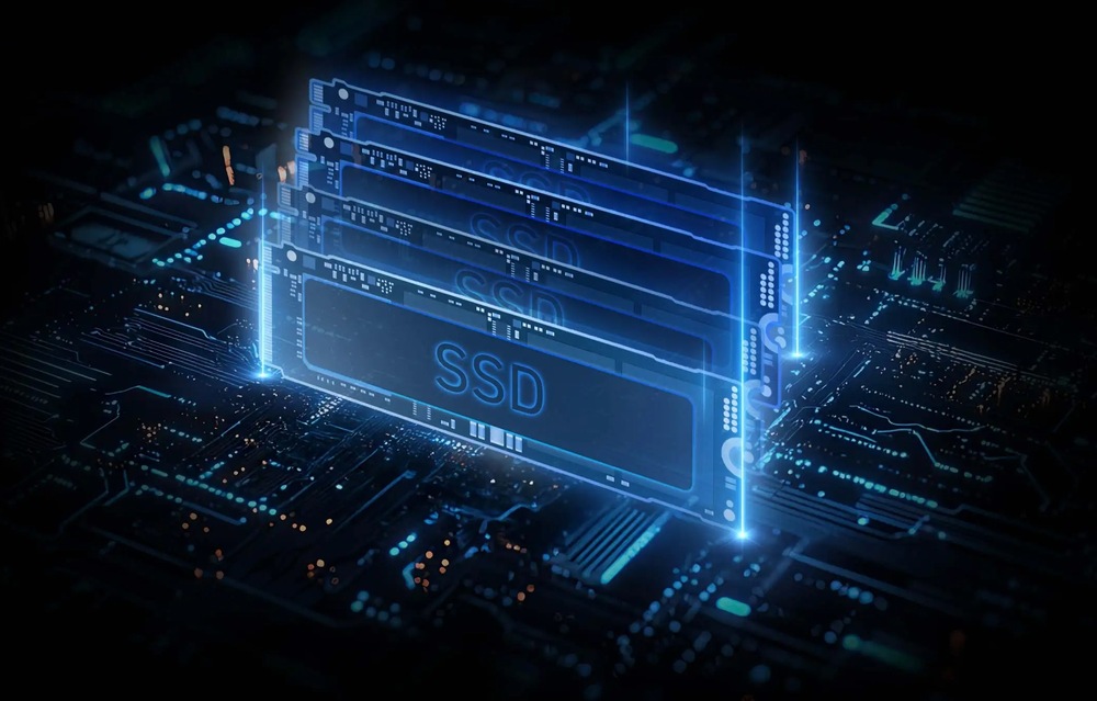 Notebook MSI Titan 18 HX A2WJ-1286CZ černý Ilustrace vysokorychlostního SSD úložiště pro rychlé načítání her, aplikací i velkých souborů