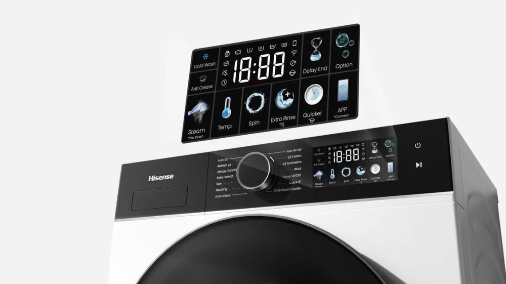 Detail na barevný TFT displej sušičky Hisense DH3I802BWCD