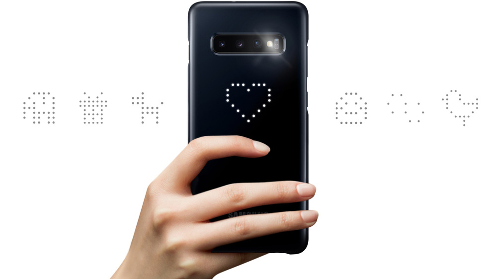 Kryt na mobil Samsung LED na Galaxy S10+ bílý Kryt na mobil Samsung LED na Galaxy S10+ bílý