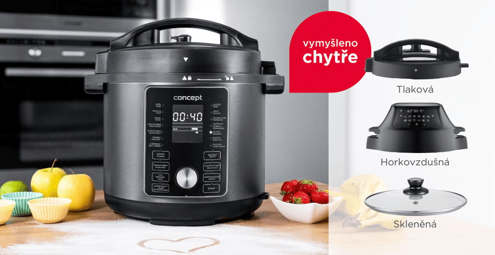 Multifunkční tlakový hrnec Concept CK8000 COOKERY 11 v 1 černý
