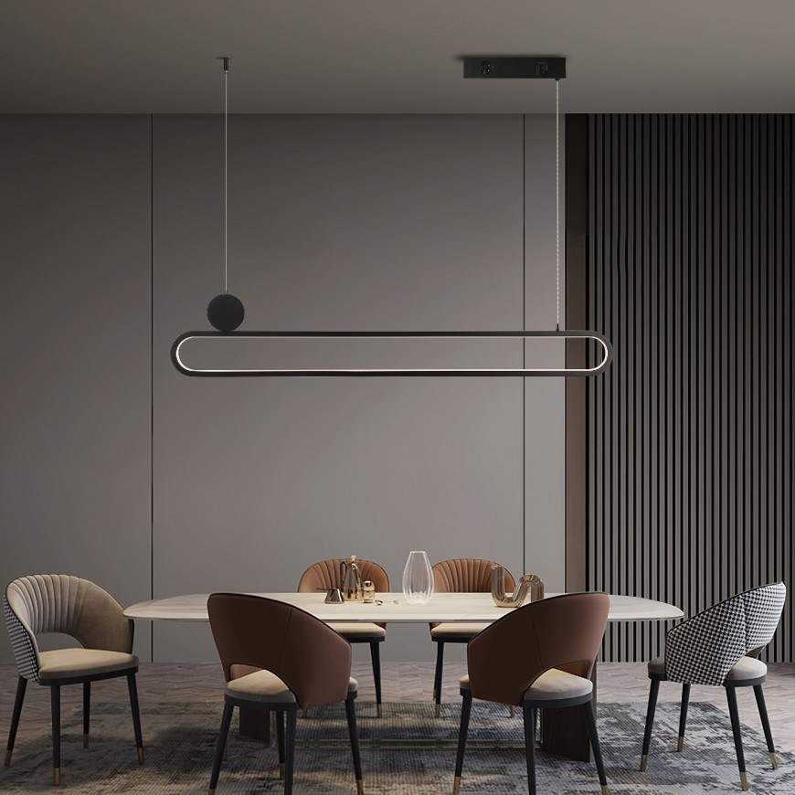 Závěsné svítidlo IMMAX NEO LITE OVALE SMART 122cm 50W s podporou BEACON, Wi-Fi, TUYA černé IMMAX NEO LITE OVALE SMART, černá