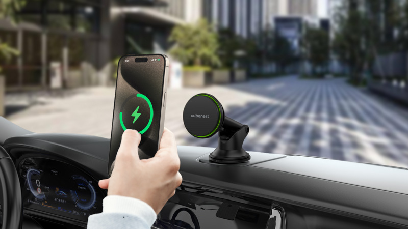 Držák na mobil Cubenest S1C2 Magnetic, nabíjení, aktivní chlazení černý Držák na mobil Cubenest S1C2 Magnetic, nabíjení, aktivní chlazení černý
