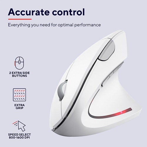 Myš Trust Verto Ergonomic Wireless bílá TRU25132_02