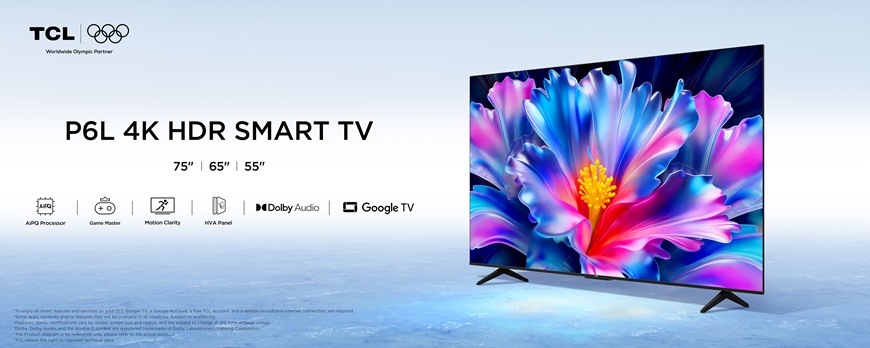 Chytrá televize TCL 65P6L s 4K HDR rozlišením a Google TV nabízí ostrý obraz, živé barvy a přístup k aplikacím jako Netflix či YouTube.
