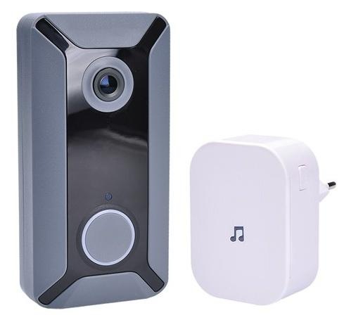 Zvonek bezdrátový Solight 1L200, Wi-Fi s kamerou šedý/bílý