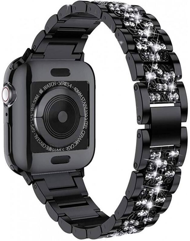 Řemínek WG extra, kovový, na Apple Watch 38/40/41 mm + adapter černý