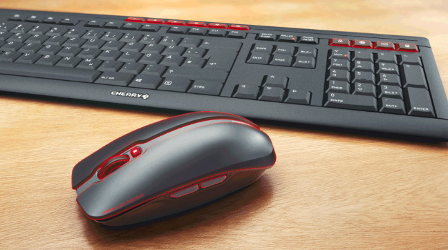 Klávesnice s myší Cherry STREAM DESKTOP RECHARGE CZ+SK černá/šedá Klávesnice s myší Cherry STREAM DESKTOP RECHARGE CZ+SK černá/šedá