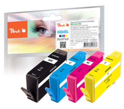 Inkoustová náplň Peach HP 364XL, MultiPac, 19 ml, 3x 12 ml vícebarevná