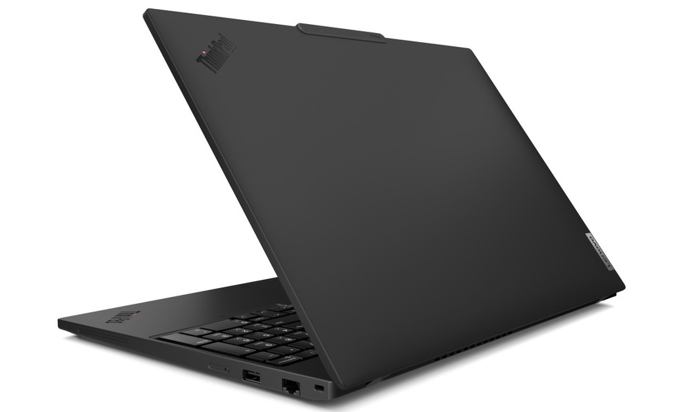 Notebook Lenovo ThinkPad P16s Gen 4 černý Notebook Lenovo ThinkPad P16s Gen 4 pootevřený zezadu