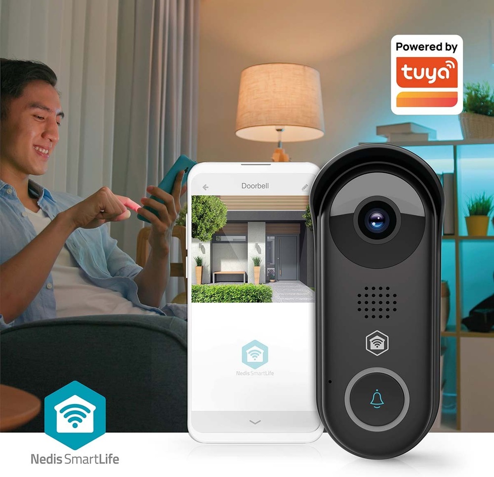 Videozvonek Nedis SmartLife WIFICDP11BK černý Videozvonek Nedis SmartLife WIFICDP11BK je propojen s mobilní aplikací a hlasovými asistenty