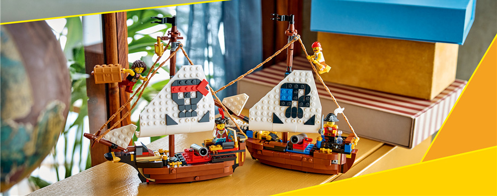 Stavebnice LEGO® Creator 3 v 1 31387 Kultovní pirátská loď Díky možnosti opakovaného přestavování získají děti od 9 let pokaždé nový herní svět plný dobrodružství.