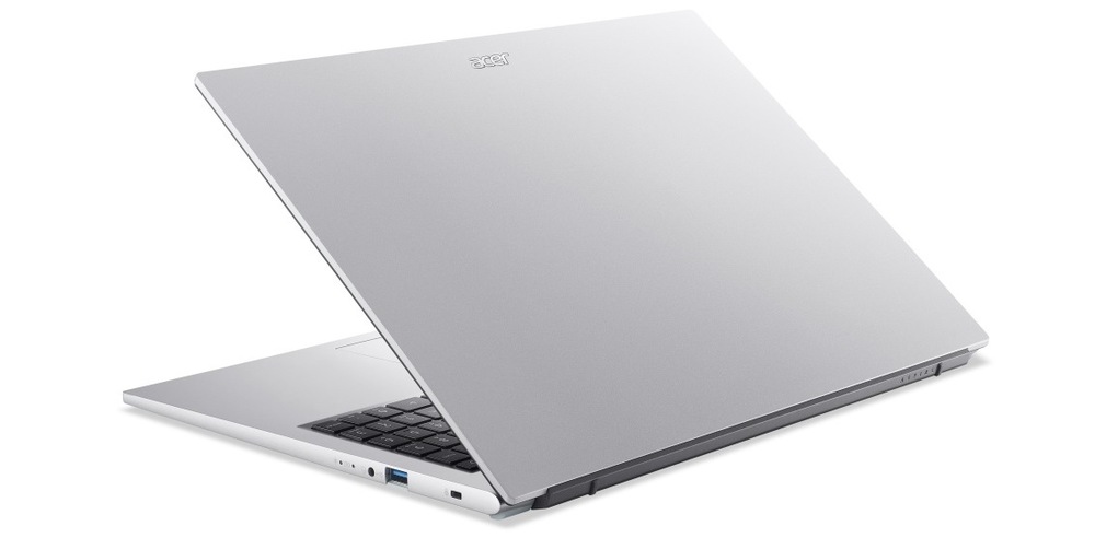 Pootevřený notebook Acer Aspire Go 16 (AG16-71P-54KA) zezadu