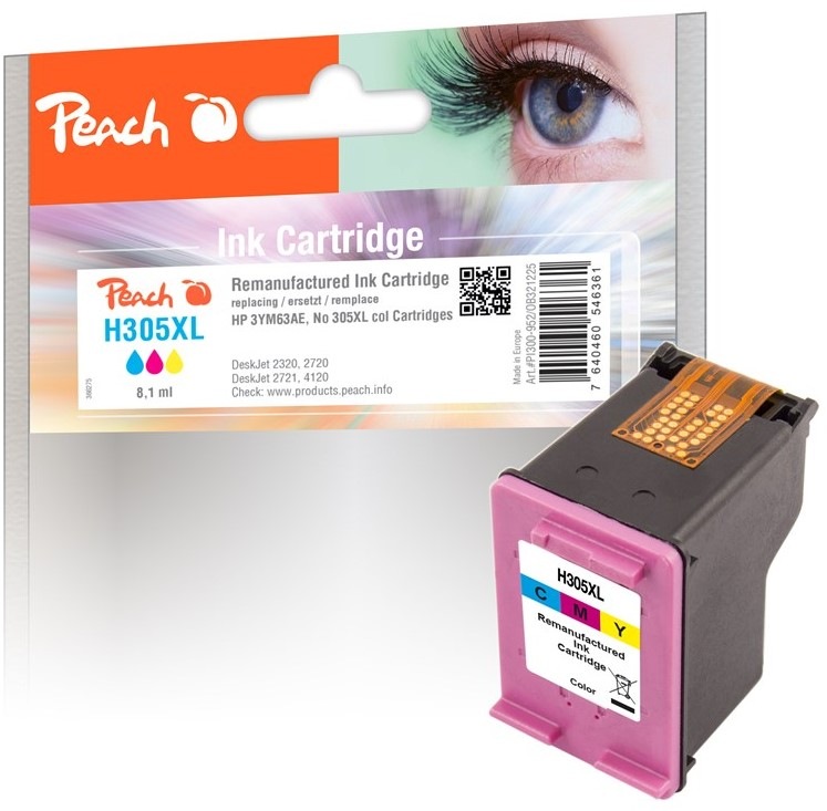 Inkoustová náplň Peach HP 305XL, 240 stran - CMY
