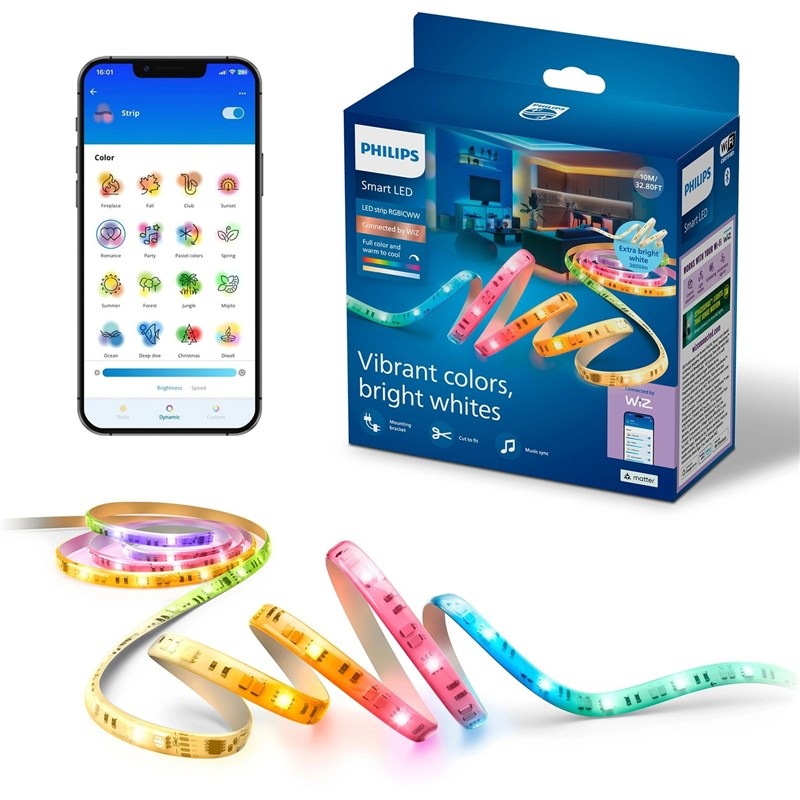 LED pásek Philips Smart LED RGBICWW strip 10m Type-C EU, bílá barva