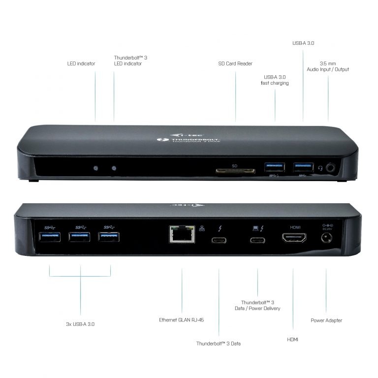 Dokovací stanice i-tec Thunderbolt 3 Dual 4K + USB-C na DisplayPort (1,5 m) + Power Adapter 180W