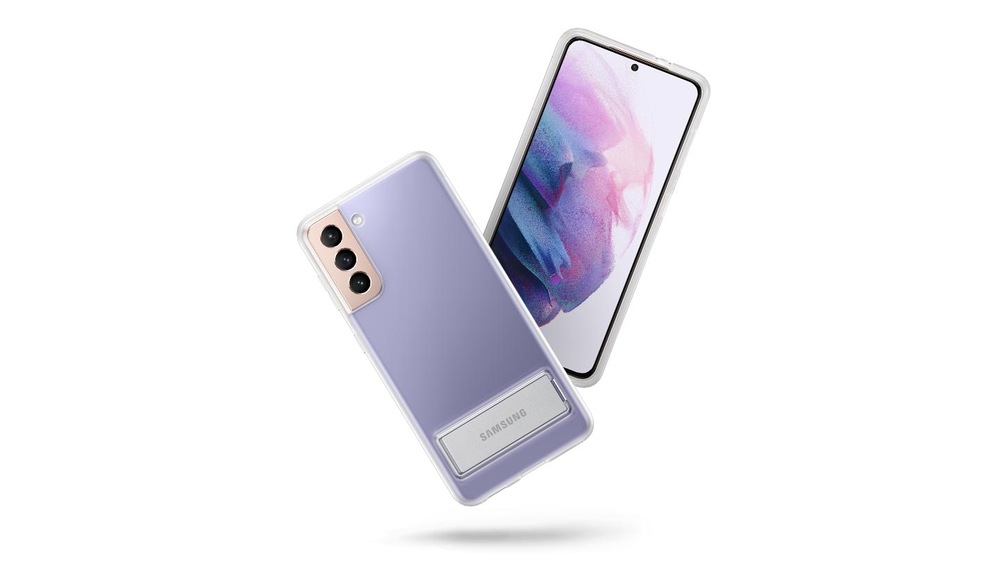 Kryt na mobil Samsung Clear Standing na Galaxy S21 5G průhledný