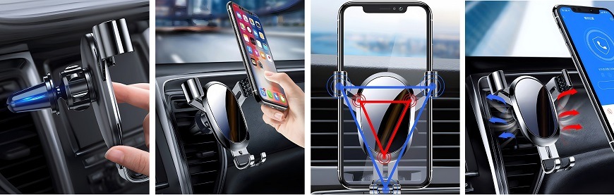 Držák na mobil WG 35, do mřížky černý Držák na mobil WG 35, do mřížky černý